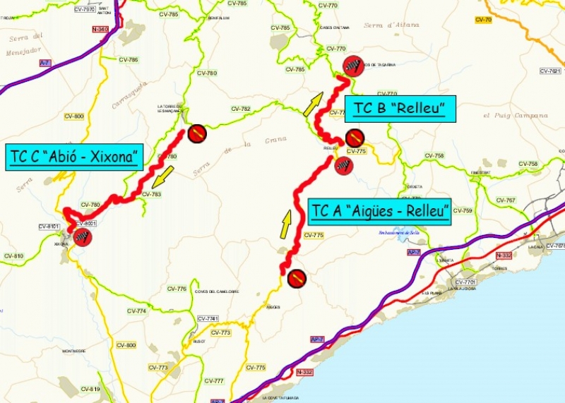 Mapa de Tramos Rally Xixona 2025