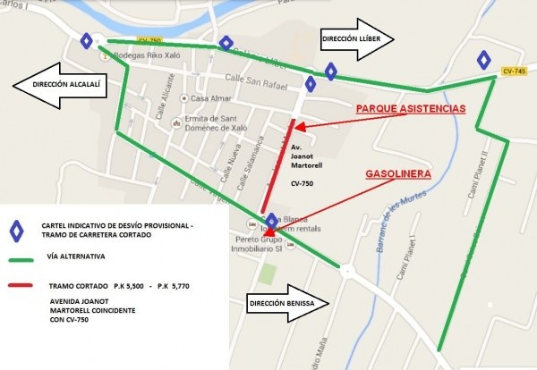 Plano de asistencias Rallye Bodegas Xalo